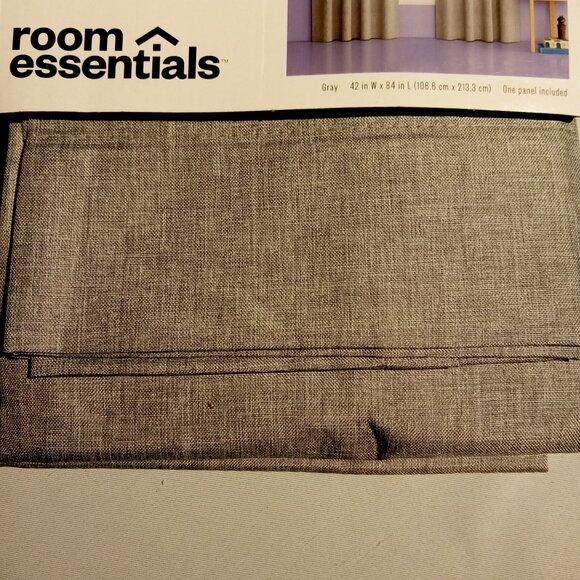 42" x 84" Room Darkening Heathered Gray Window Curtain Panel Rod Pocket NEW - Picture 4 of 8